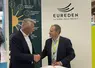 Bertrand Drouot L’Hermine, directeur général délégué au développement TSE (à gauche) et Dany Rochefort, président d'Eureden (à droite), lors de la signature du partnariat au Space le 16 septembre à Rennes. 