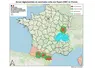 Cartes des zones réglementées et vaccinales liées à la dermatose nodulaire contagieuse bovine (DNC) en France au 13 décembre 2025.