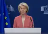 Ursula Von der Leyen, présidente de la Commission européenne, ce 27 février devant la presse.