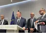 Les sénateurs Bernard Buis, Laurent Duplomb, Henri Cabanel et Franck Menonville en conférence de presse le 2 avril au Sénat. 