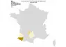 Carte de France des cas de FCO 3 entre début juin et le 9 juillet 2026. 