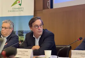 Sébastien Windsor, président réélu de Chambres d’agriculture France, le 18 septembre lors d’une conférence de presse de rentrée 