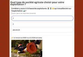 Image de la première question d'un quiz sur les sociétés agricoles