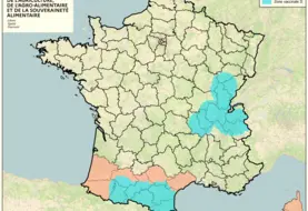 Cartes des zones réglementées et vaccinales liées à la dermatose nodulaire contagieuse bovine (DNC) en France au 27 février 2026.