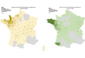 Cartes des foyers de FC03 et FCO8 depuis le 1er juin 2025