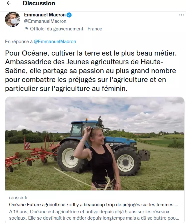 Macron et jeunes agriculteurs