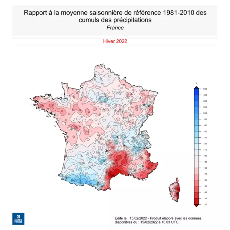 Cumuls des précipitations