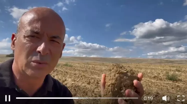 Vidéo de l'agriculteur Christophe Grison sur Linkedin