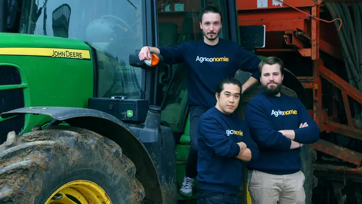 De gauche à droite : Paolin Pascot, Dinh Nguyen et Clément le Fourmis, cofondateurs d’Agriconomie.