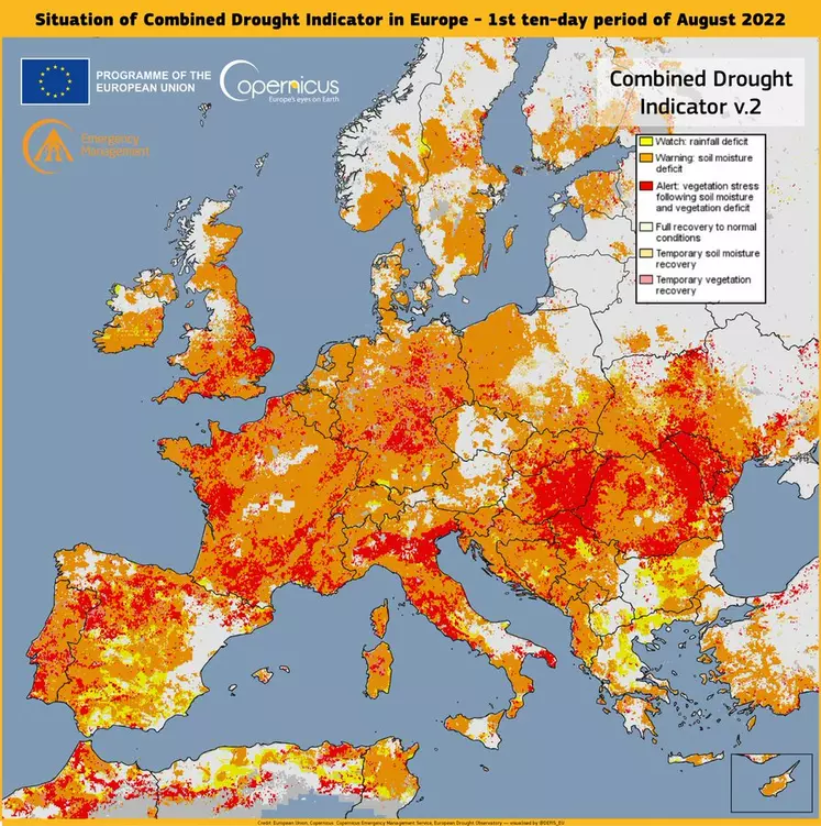 Situation de sécheresse en Europe