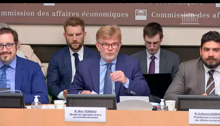 Marc Fesneau, le 7 juin, devant la commission des affaires économiques de l'Assemblée nationale.