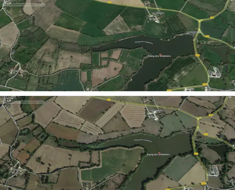 Evolution de la parcelle agricole ent 2015 et 2018.