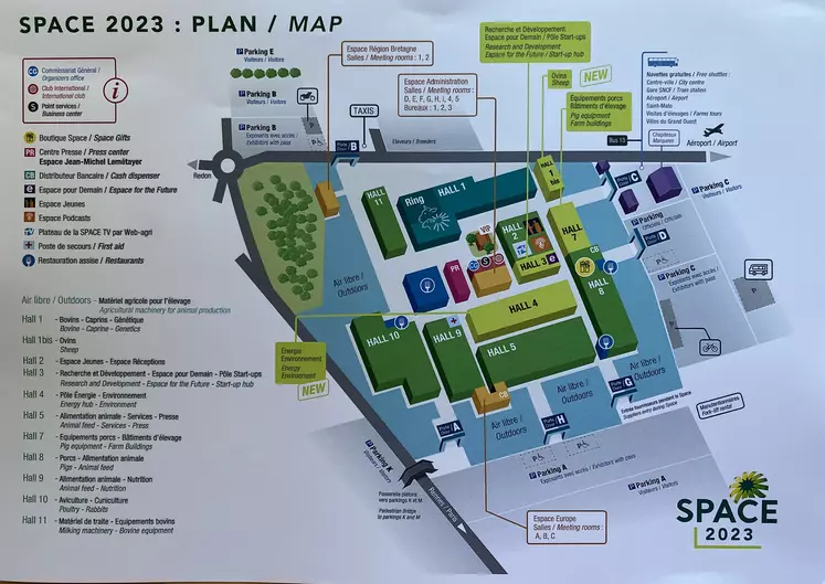 Plan du Space 2023 à Rennes