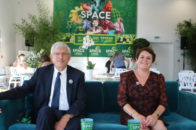 Marcel Denieul, président du Space, et Anne-Marie Guemener, commissaire générale du Space.