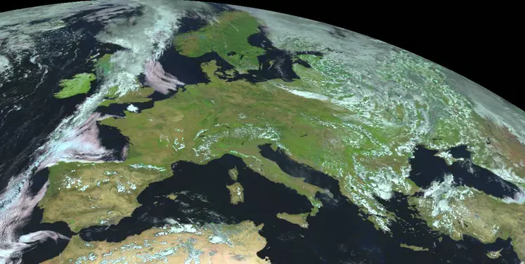 L'Europe vue d'un satellite dans l'Espace