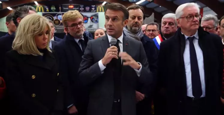 Emmanuel Macron dans le Pas de Calais touché par les inondations