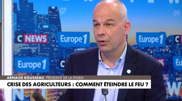 Arnaud Rousseau, président de la FNSEA, sur Europe 1.