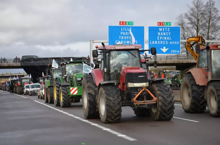 manifestation d'agriculteurs en Haute-Marne