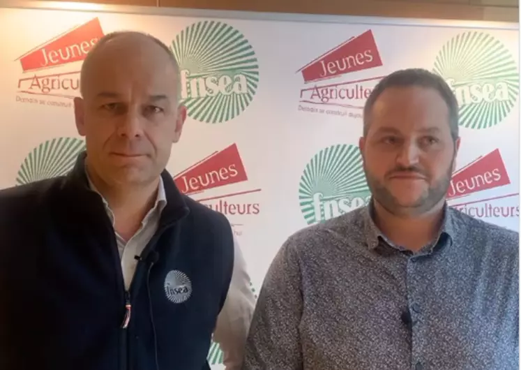 Arnaud Rousseau, président de la FNSEA, et Arnaud Gaillot, président des Jeunes agriculteurs, le 24 janvier sur une vidéo postée sur X
