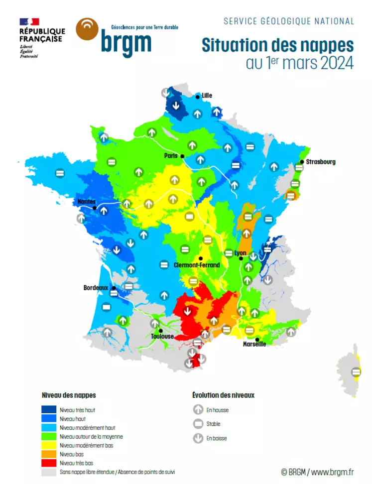 situation nappes mars 2024