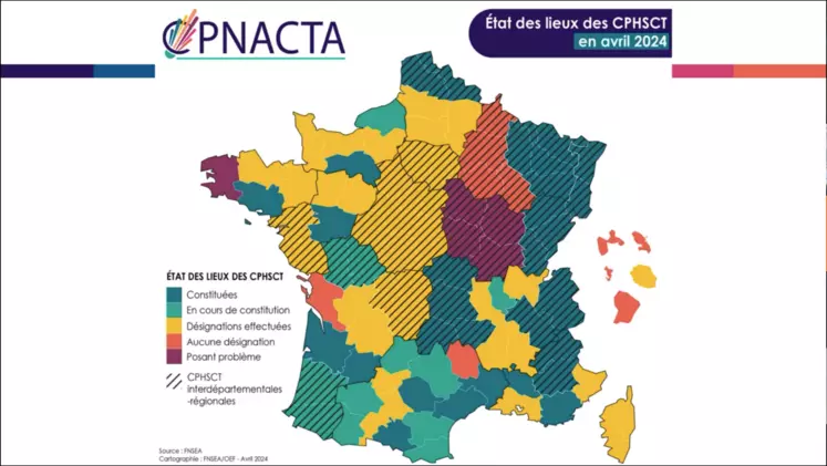 Carte de France des CHSCT.