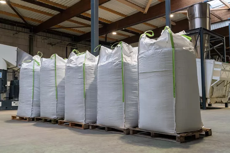  Big-bags agricoles dans l'usine de recyclage de Novus.