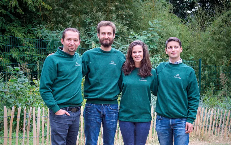 Mathilde Lefrançais et les trois autres fondateurs de Farmitoo.