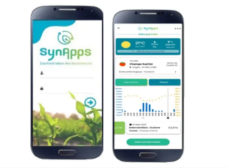 écran de smartphone affichant l'application snynapps