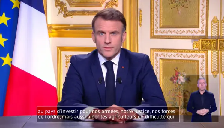 Emmanuel Macron le 5 décembre lors de son allocution aux Français.