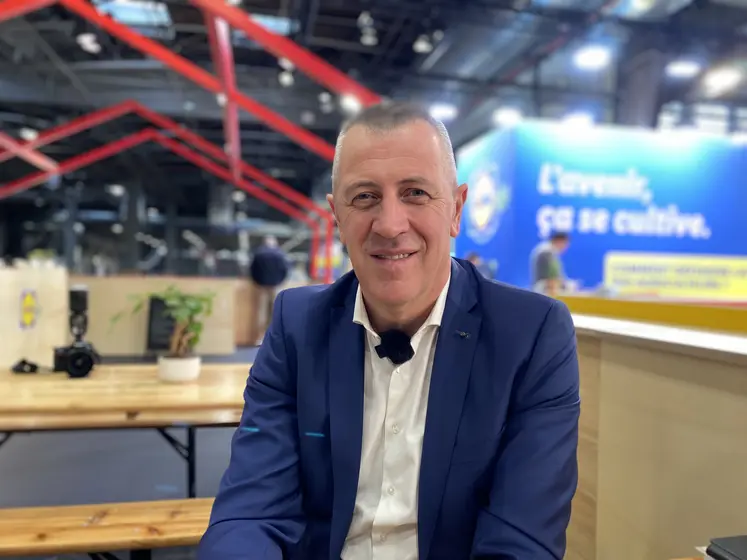 Michel Biero, vice-président de Lidl France, en février 2024 sur le stand Lidl au salon de l’Agriculture.