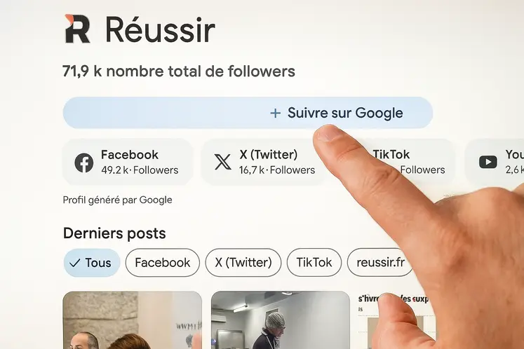 Mode d'emploi pour suivre Reussir.fr sur Google Discover