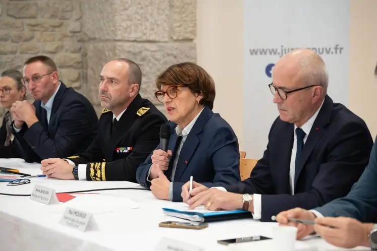 Annie Genevard ce 17 octobre à l’issue d’un comité national d’orientation de la politique sanitaire animale et végétale (Cnopsav)