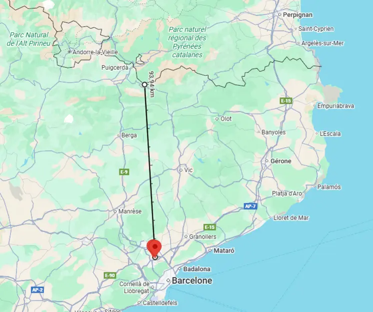 Carte montrant la localisation des deux cas de PPA en Espagne