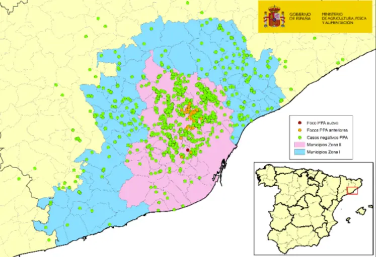 Carte de localisation des 38 foyers de sangliers contaminés par la peste porcine africaine (PPA) depuis fin novembre 2025.