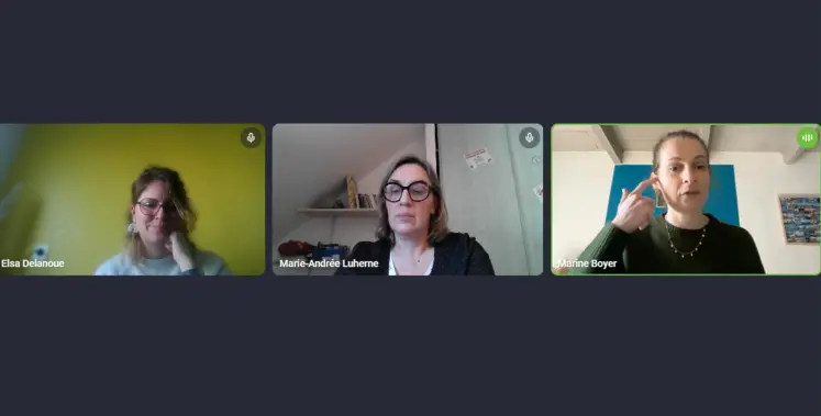 Trois femmes intervenant lors d'un wébinaire