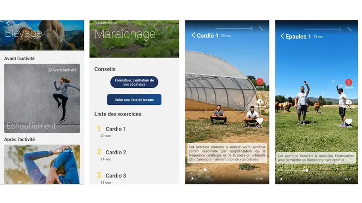 Captures d'écran de l'application MouvsAgri