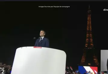 Discours d'Emmanuel Macron le 24 avril 2022 sur le Champs de Mars.