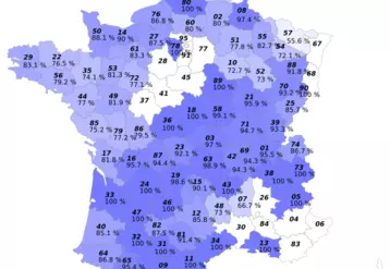 Carte de France de la Fasciolose