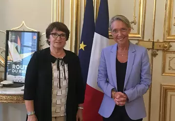 Christiane Lambert, présidente de la FNSEA, avec Elisabeth Borne, Première ministre.