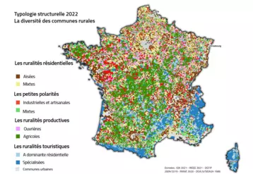 diversité des ruralités en France carte