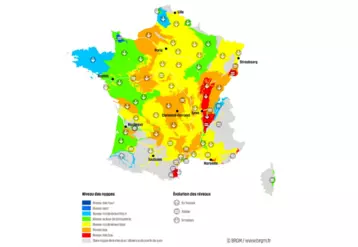 Carte de France hexagonale de la situation des nappes d'eau souterraine au 1er octobre 2023