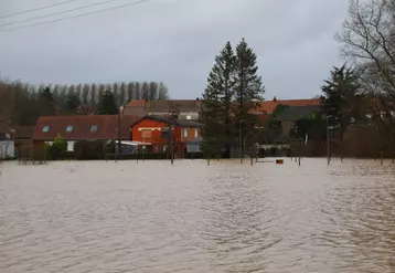 Village du Pas-de-Calais inondé