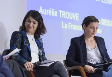 Aurélie Trouvé, députée à l’Assemblée nationale et spécialiste sur les questions agricoles, et Marina Mesure, eurodéputée et candidate en 3e position sur la liste La France Insoumise.