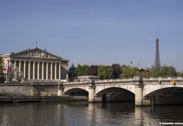 Vue sur les colonnades de l'Assemblée nationle