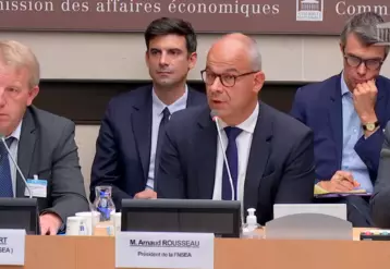 Luc Smessaert et Arnaud Rousseau de la FNSEA devant la commission des affaires économiques de l'Assemblée nationale.