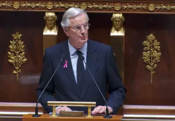 Michel Barnier lors de son discours de politique générale le 1er octobre devant l’Assemblée nationale.