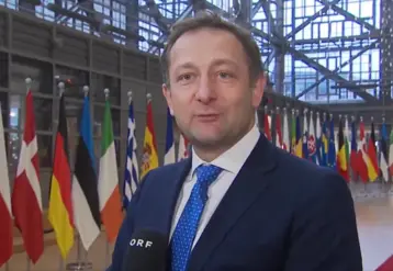 Christophe Hanse au Parlement européen devant un micro