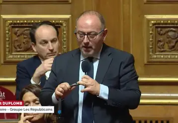 Le sénateur de Haute-Loire Laurent Duplomb devant le Sénat.