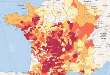 Carte de l'état des eaux superficielles en France du 28 août