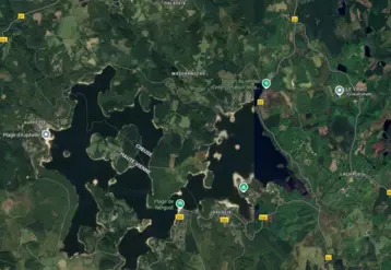 Vue par satellite de la zone entourant le lac de Vassivière dans la Creuse